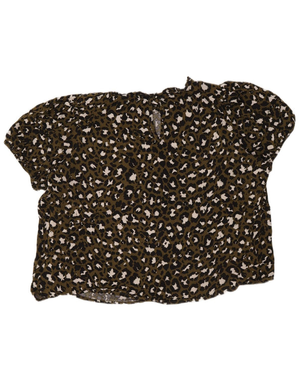 Marks & Spencer Chemisier pour femme UK 22 3XL Kaki Animal Print Viscose