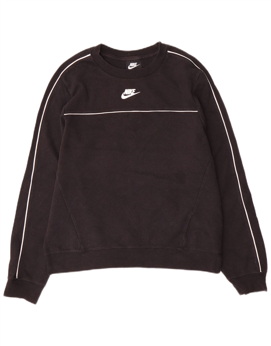 Nike Sweat-shirt pour femme UK 14 en coton noir moyen
