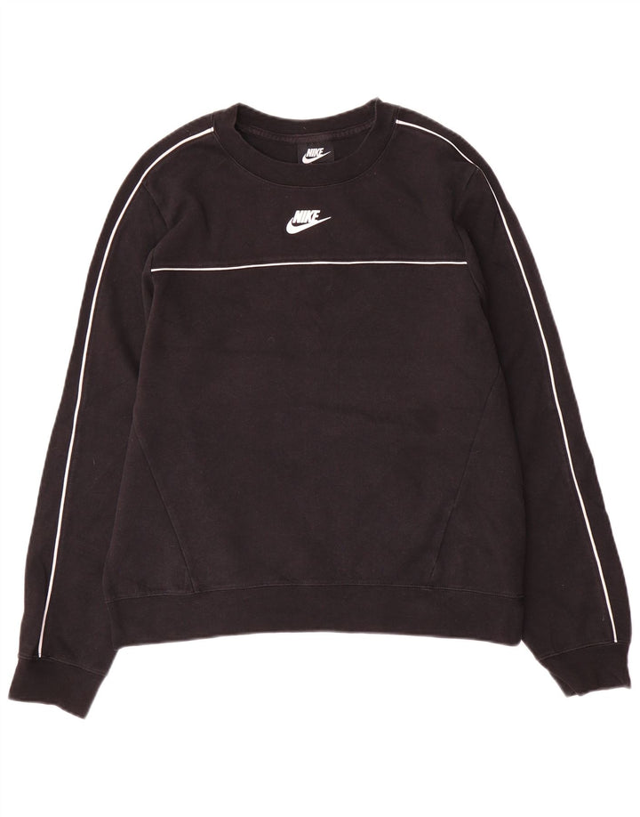 Nike Sweat-shirt pour femme UK 14 en coton noir moyen