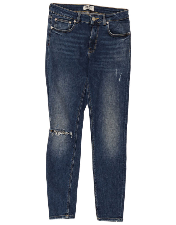 Zara Jean skinny effet vieilli pour femme EU 38 Small W28 L27 Bleu
