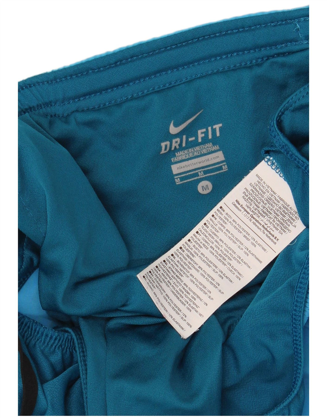NIKE Short de sport Dri Fit pour femme UK 14 Bleu moyen Polyester