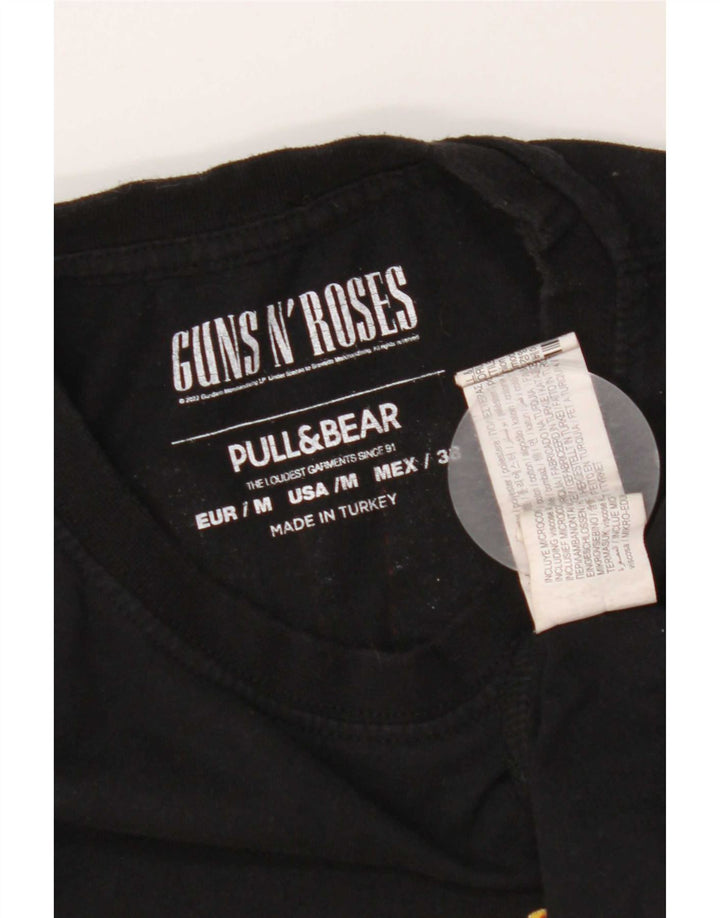 Pull & Bear T-Shirt Graphique Homme Noir Moyen Polyester