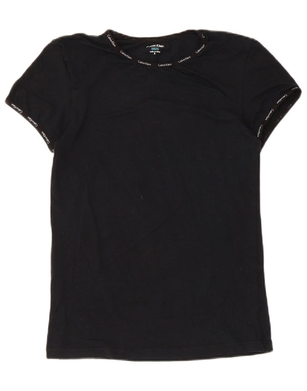 Calvin Klein T-shirt slim à manches courtes pour femme UK 10 Small Noir