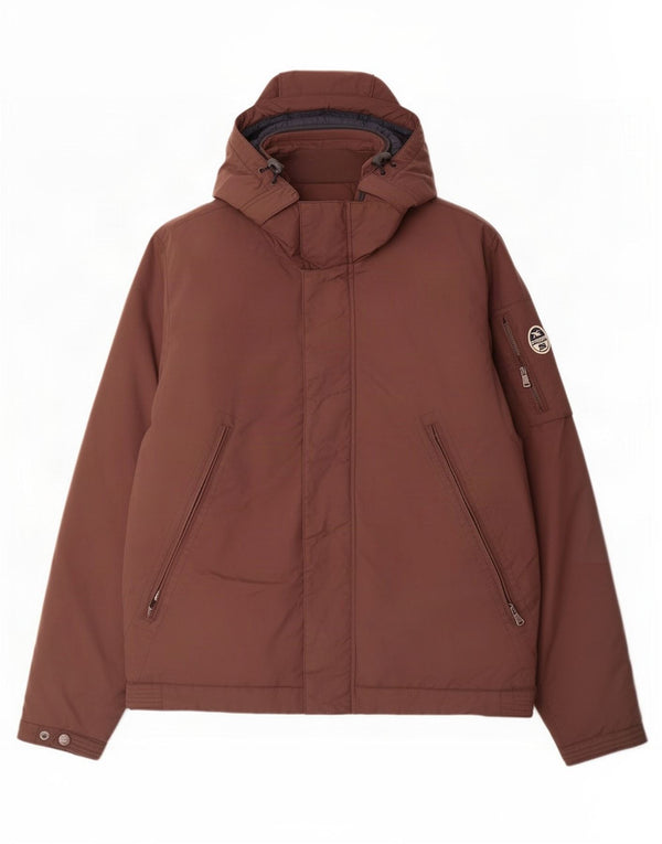 North Sails Veste matelassée à capuche pour hommes UK 42 XL Nylon marron