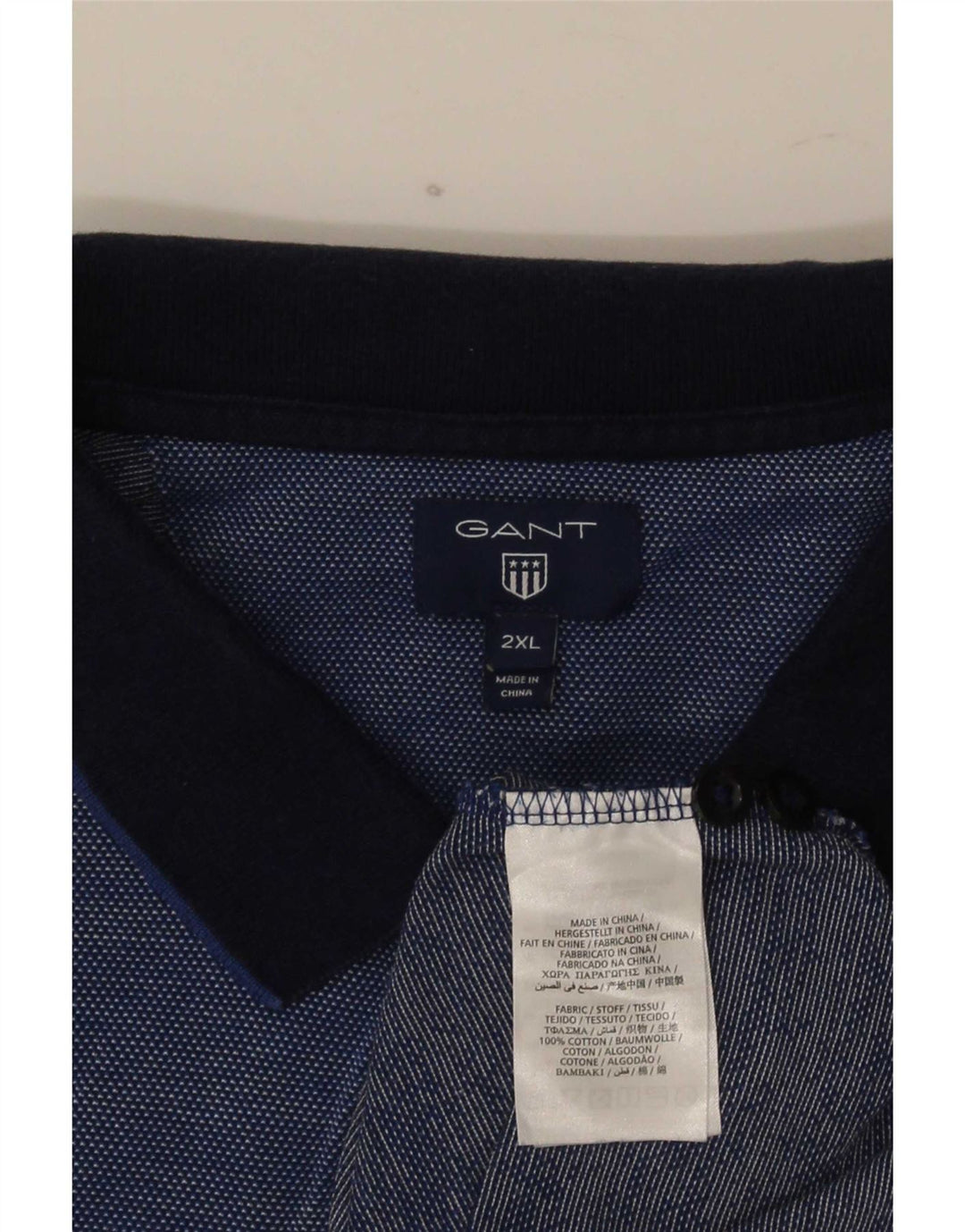 Gant Polo Homme 2XL Bleu Marine Coton