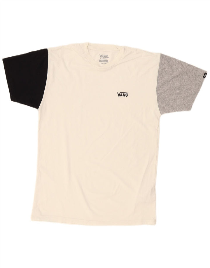 Vans T-shirt coupe classique pour homme en coton color block blanc moyen