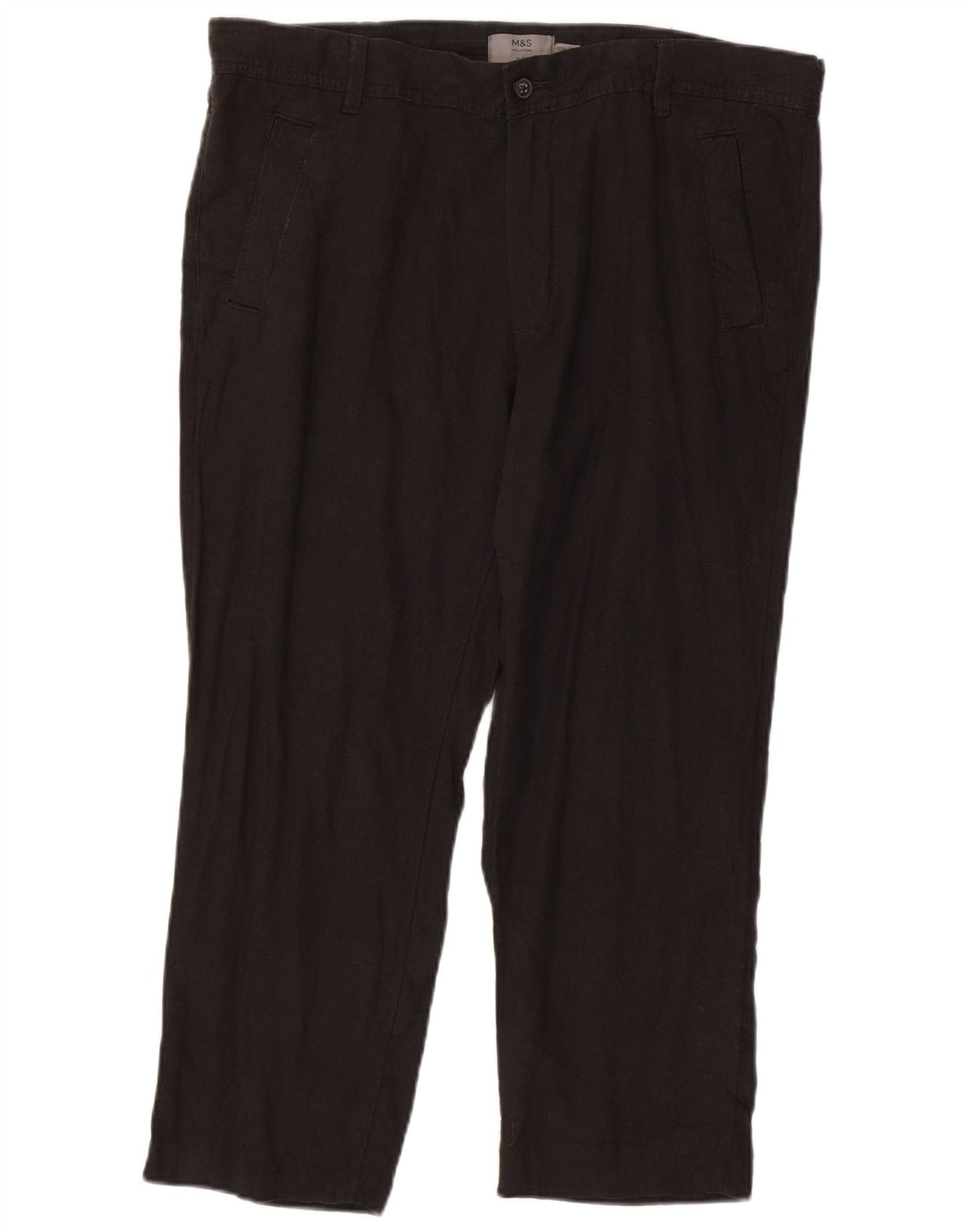 MARKS & SPENCER Pantalon Chino Slim Homme W36 L25 Lin Gris