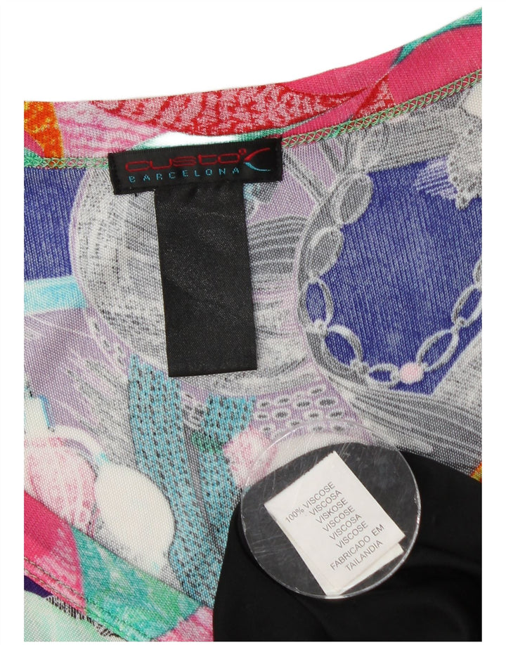 CUSTO BARCELONA Robe trapèze à motif abstrait pour femme UK 4 XS Violet