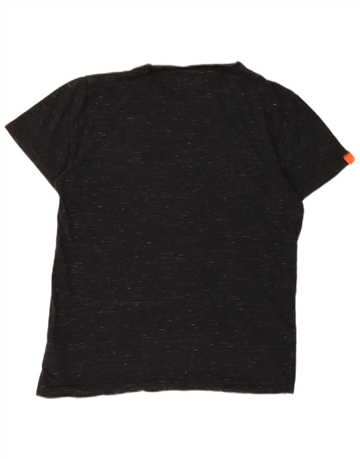 SUPERDRY T-Shirt Homme Noir Moyen Coton Moucheté