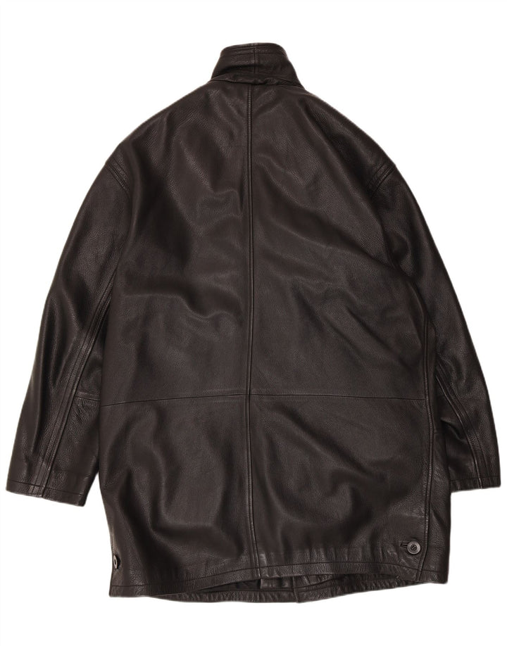 vintage Mens Regular Fit Veste en cuir UK 40 Grand Noir