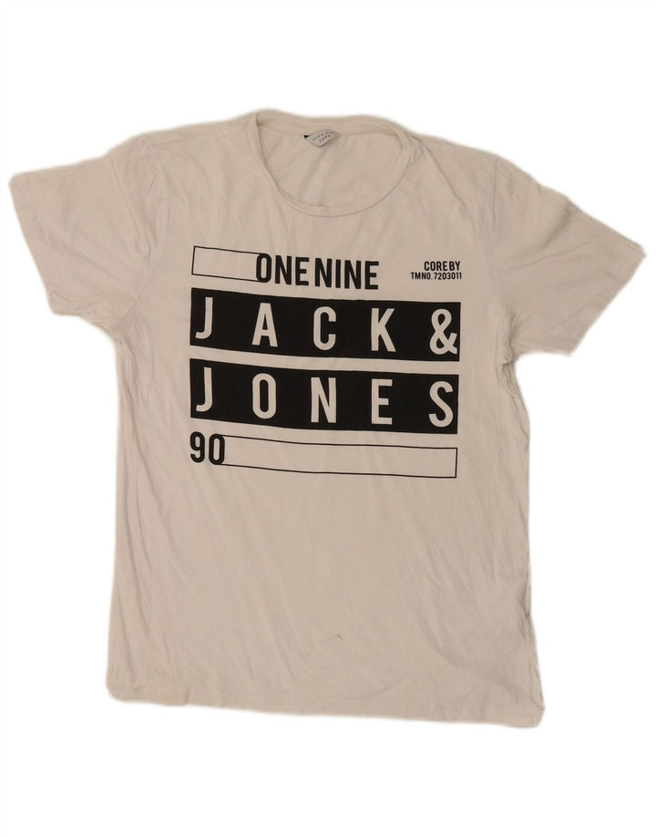 Jack & Jones T-Shirt Graphique Homme Blanc Moyen Coton
