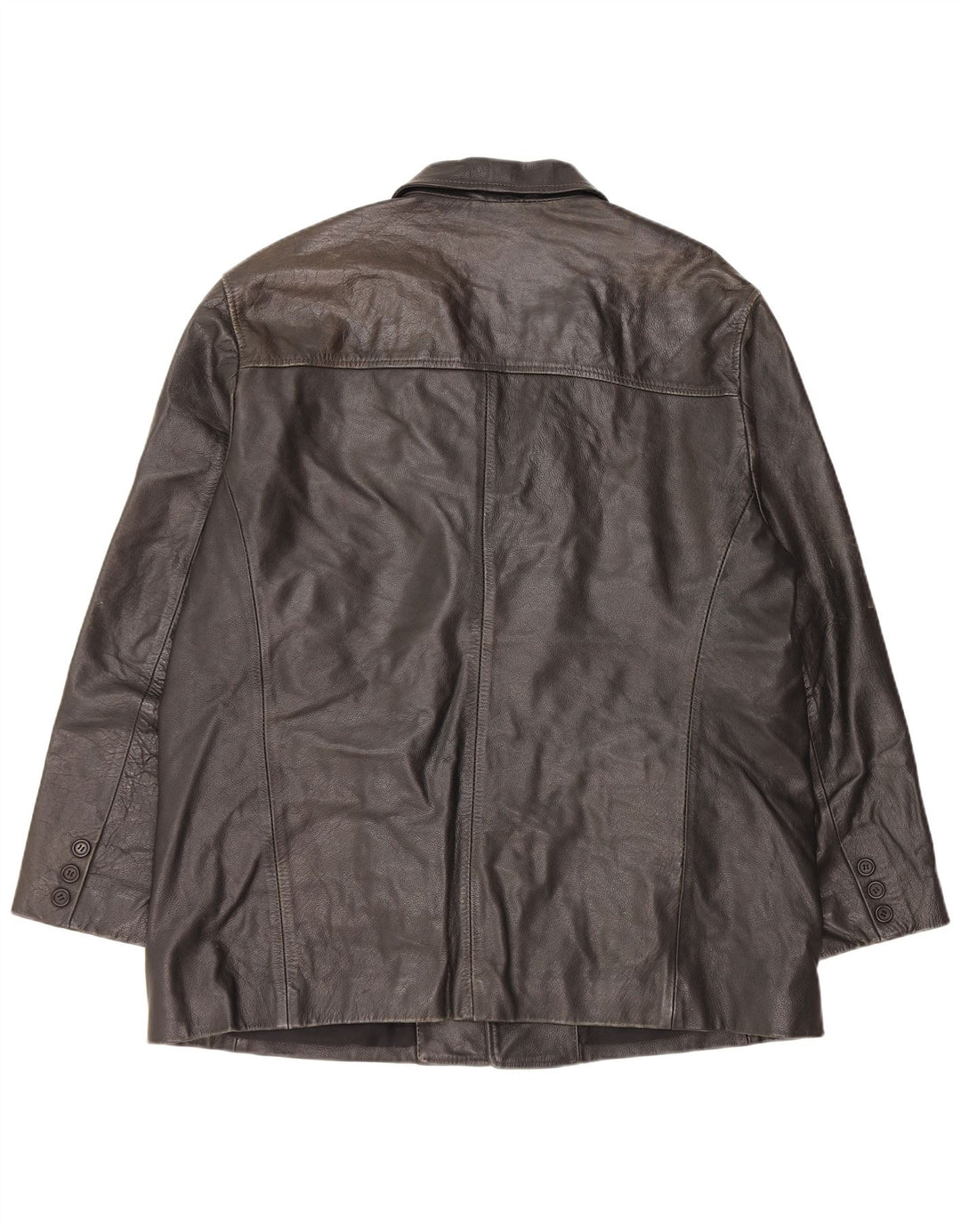 Veste en cuir homme vintage UK 44 2XL Cuir noir