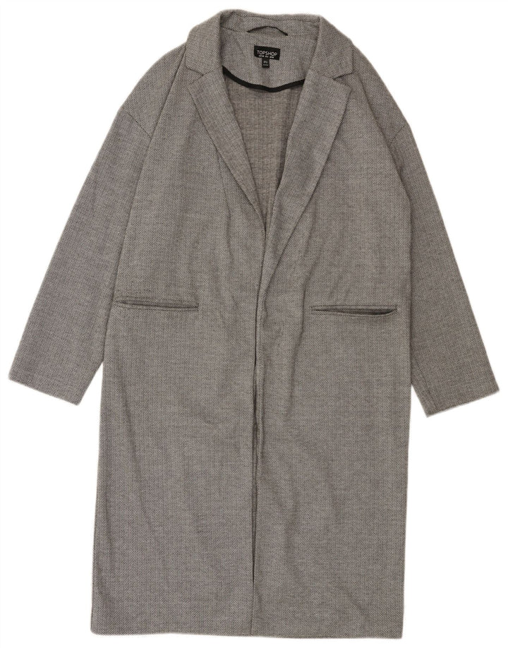 Topshop Pardessus surdimensionné ouvert pour femme UK 10 Petit chevron gris