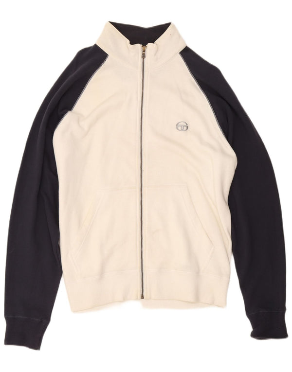 Sergio Tacchini Veste de Survêtement pour Homme Grand Blanc Colorblock Coton