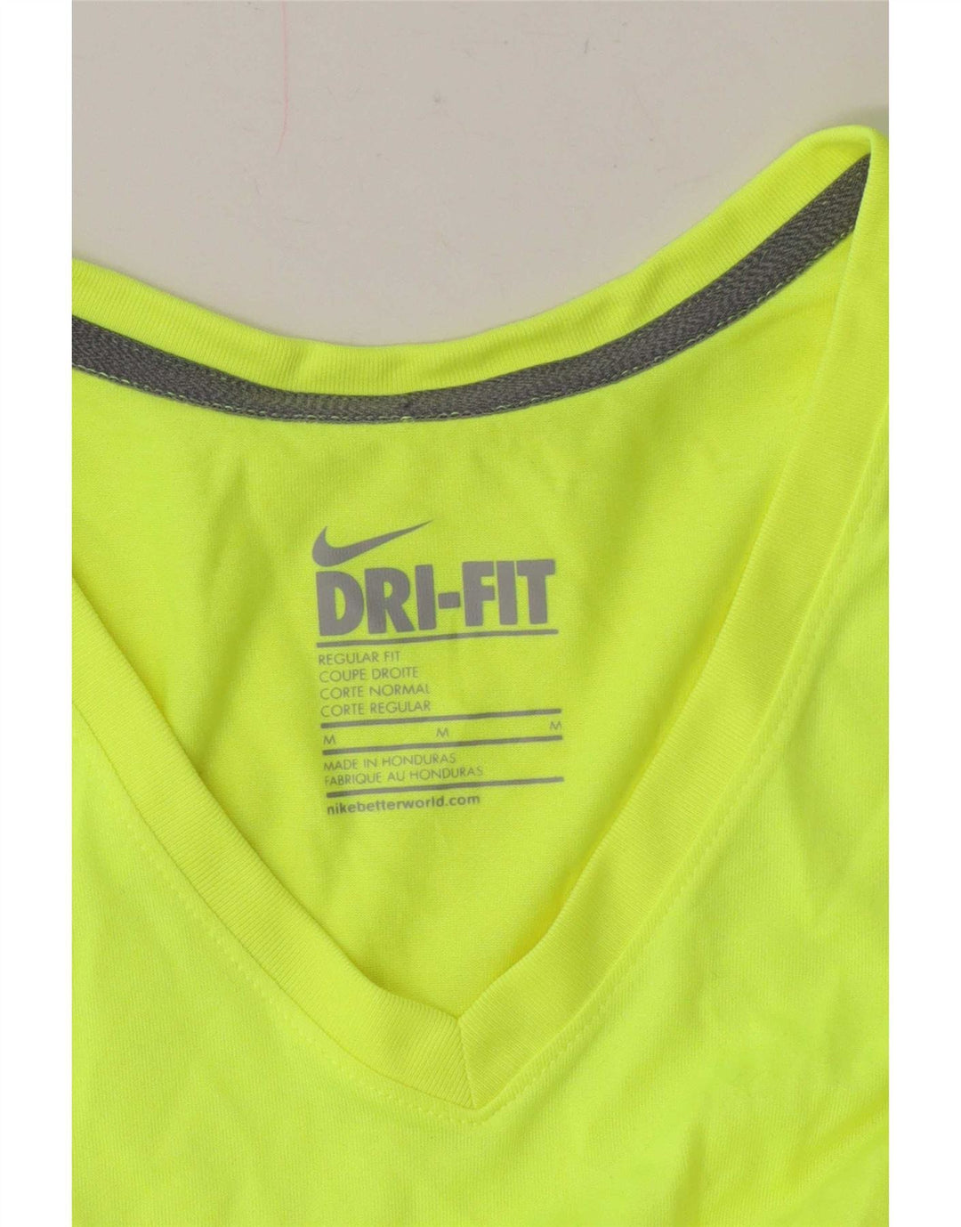 Nike Womens Dri Fit Regular T-Shirt Top UK 12 Vert Moyen