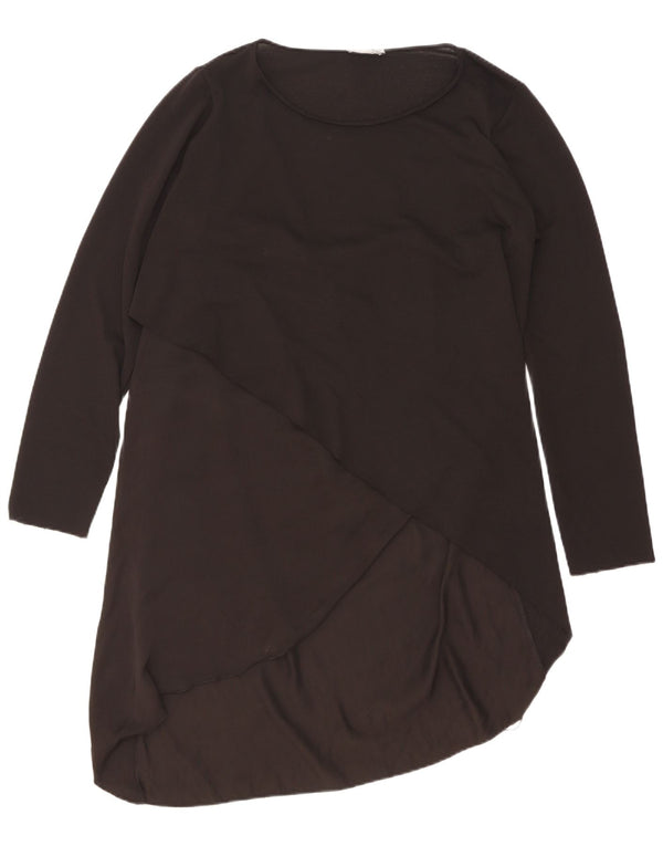Zara Robe asymétrique à manches longues pour femme UK 14 Large Noir