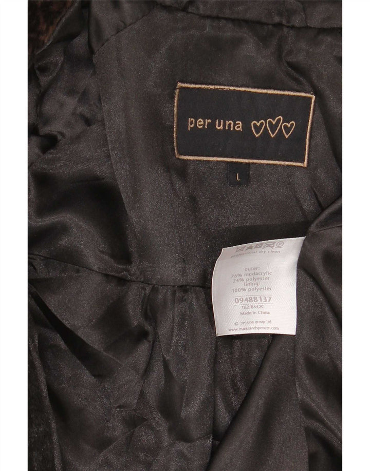 Marks & Spencer Veste Per Una pour femme UK 16 Grand imprimé animal marron