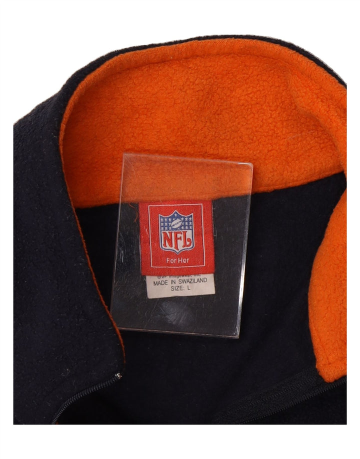 NFL Womens Bears Fleece Jumper UK 16 Large Navy Blue Colourblock Polyester Vintage NFL and Second-Hand NFL from Messina Hembry 