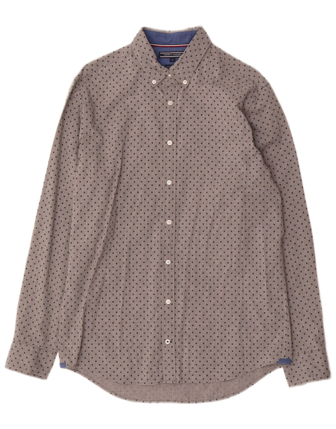 Tommy Hilfiger Chemise New York Fit Homme Gris Moyen Géométrique