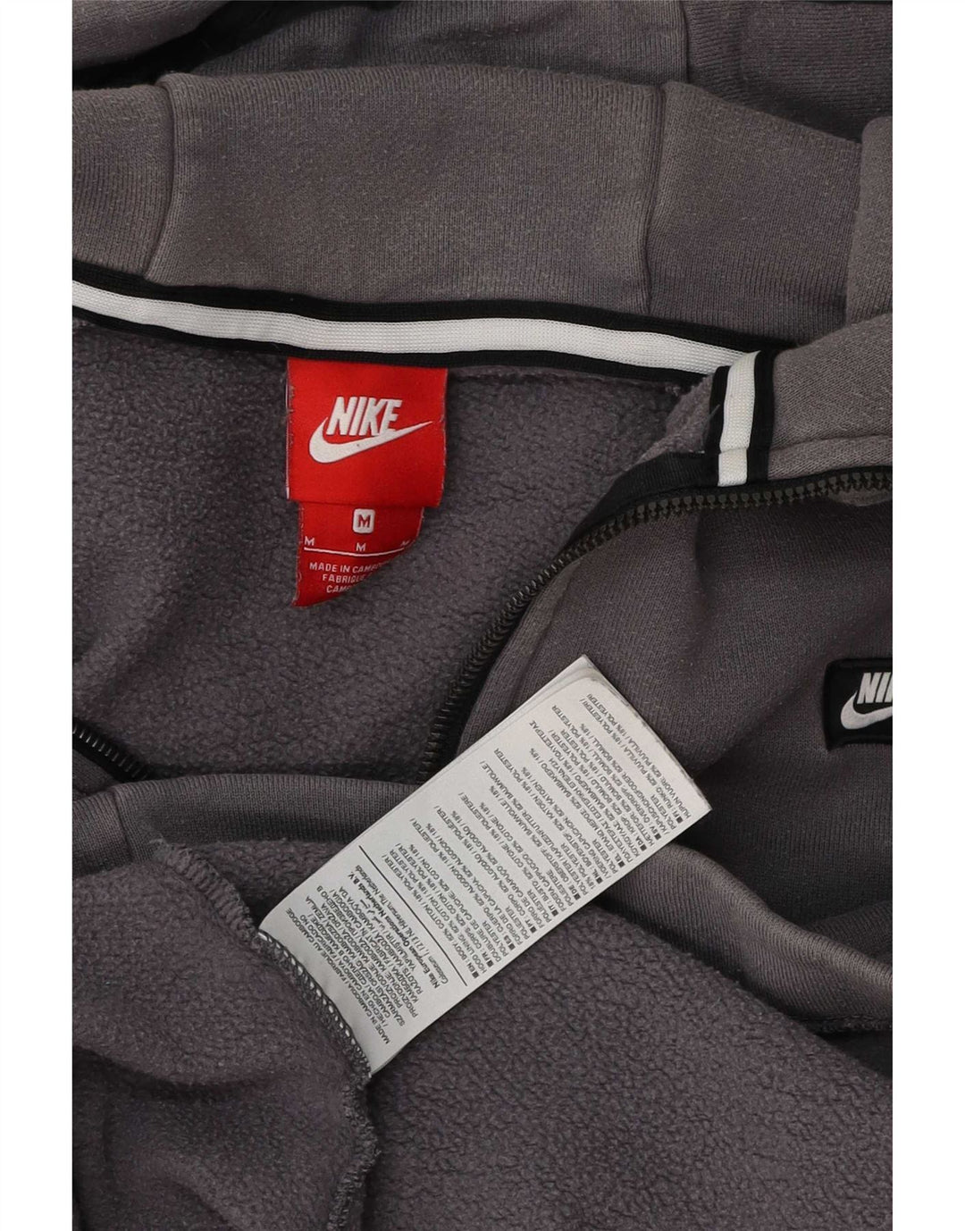 Nike Pull à capuche zippé avec col zippé en coton gris moyen