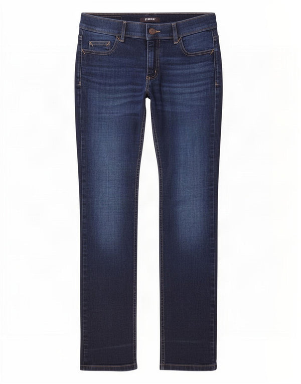 Marks & Spencer Jean droit pour femme UK 10 Small W28 L29 Bleu marine Coton