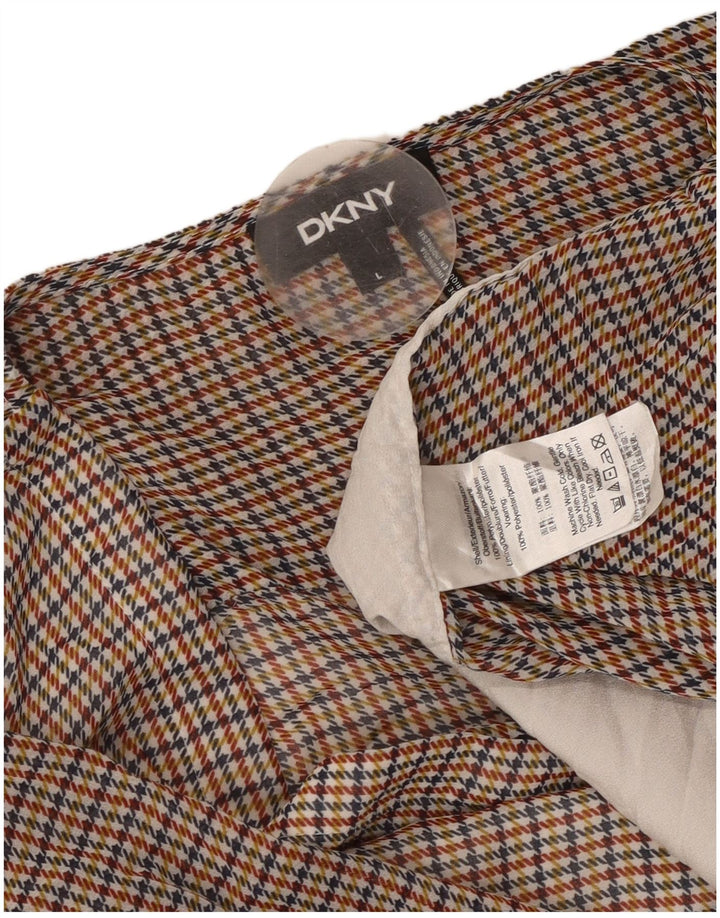 DKNY Chemisier à manches longues pour femme UK 46 Grand pied-de-poule multicolore