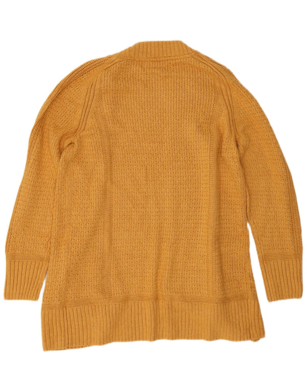 Fat Face Cardigan ouvert long pour femme en viscose jaune moyen UK 12