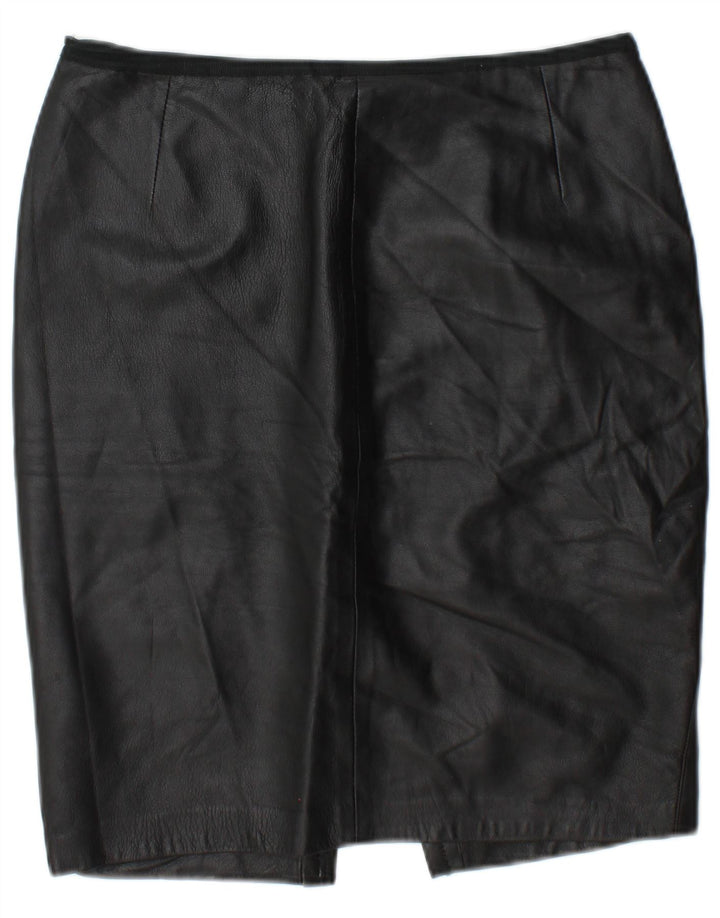 jupe en cuir femme vintage W30 Noir moyen