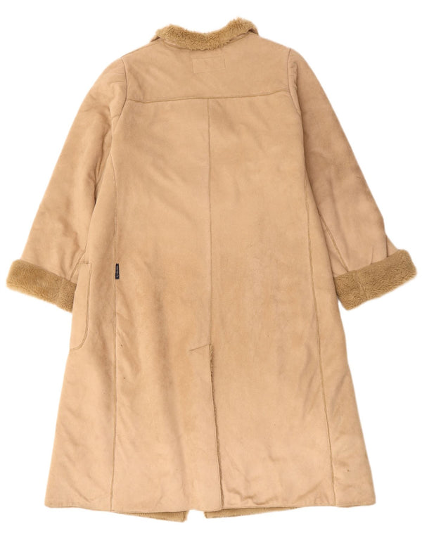 ARMANI Manteau Sherpa Femme UK 16 Large Beige