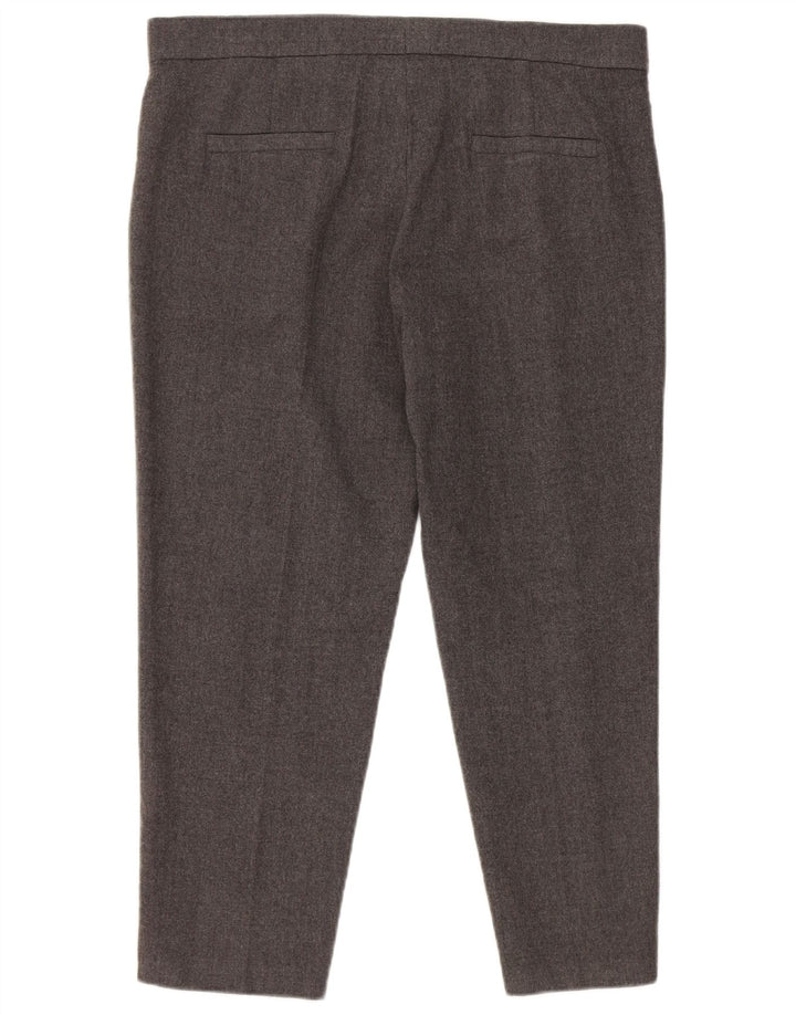 Escada Pantalon de Costume Capri Femme EU 40 Moyen W34 L23 Laine Grise