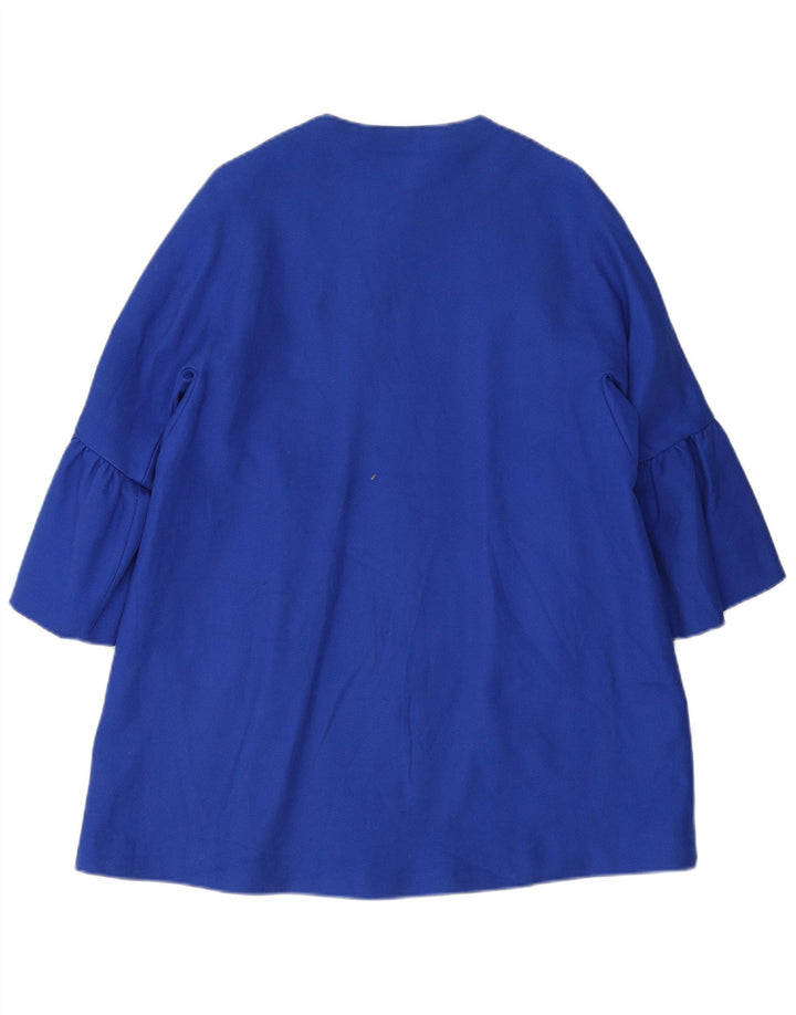 Zara Femme Pardessus UK 14 Coton Bleu Moyen