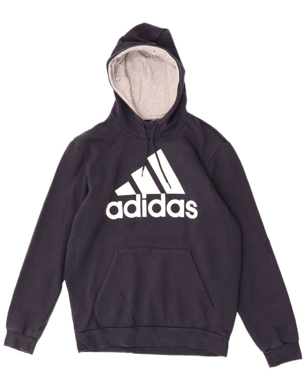 Adidas Pull à capuche graphique pour homme UK 44/46 Grand bleu marine en coton