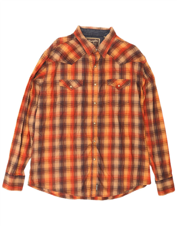 Wrangler Chemise rétro pour homme 2XL en coton à carreaux marron