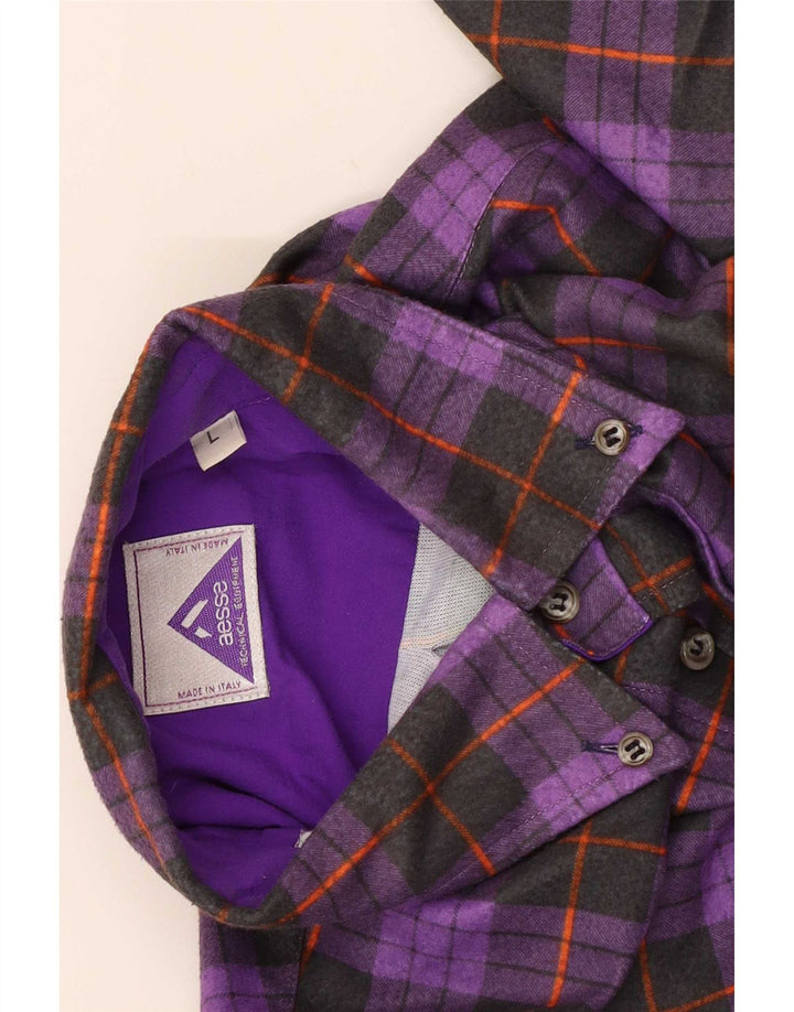 Aesse Chemise Homme Grand Carreau Violet