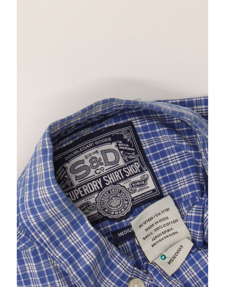 Superdry Chemise Homme Bleu Moyen Carreaux Coton