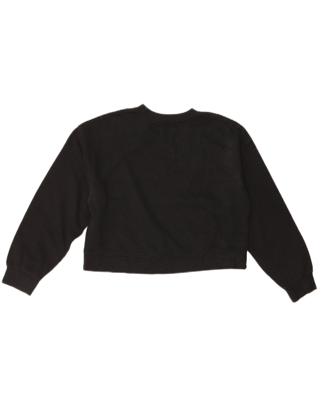 Zara Womens Crop Sweatshirt Jumper UK 14 Moyen Noir Coton