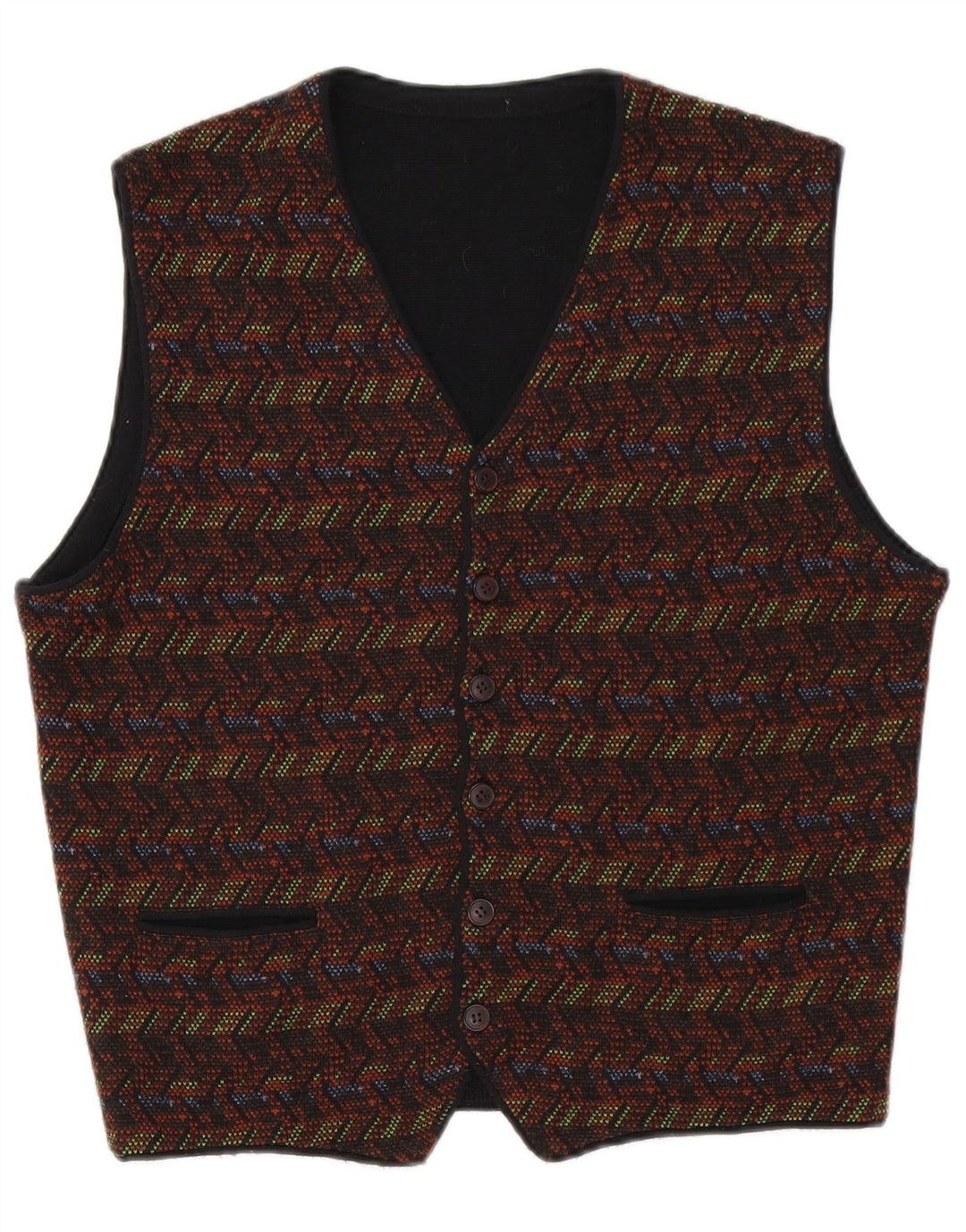 gilet homme vintage petit géométrique multicolore