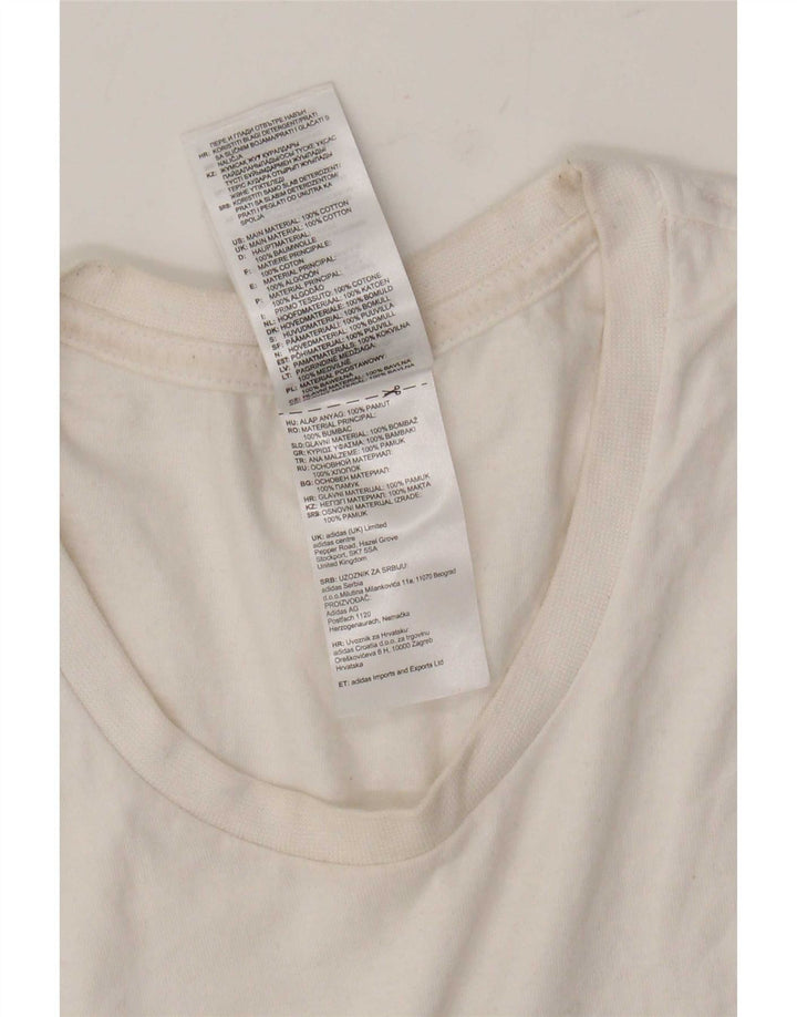 Adidas T-shirt graphique pour homme en coton blanc moyen