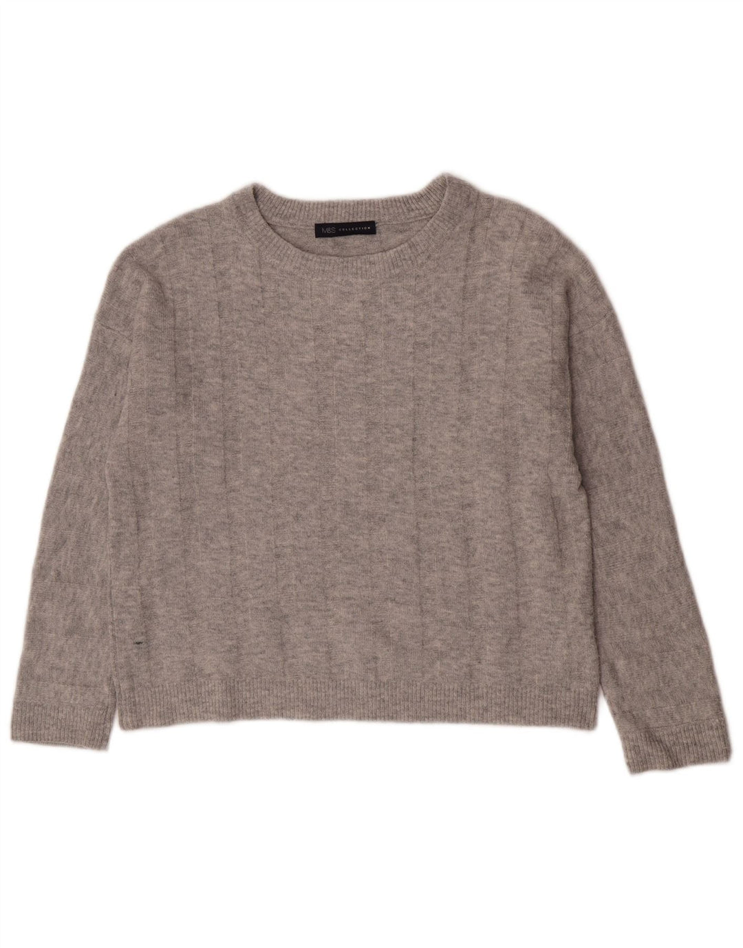 Marks & Spencer Pull surdimensionné à col bateau pour femme UK 10 Petit Gris