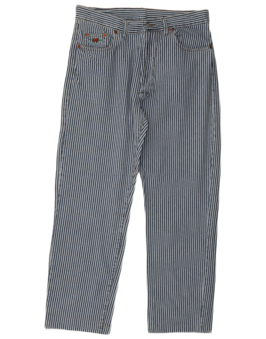 El Charro Jean droit femme W32 L28 bleu à fines rayures