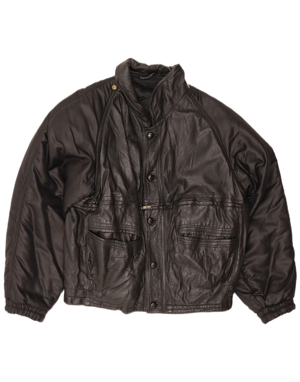 Pollini Veste en cuir pour homme UK 40 Large Noir