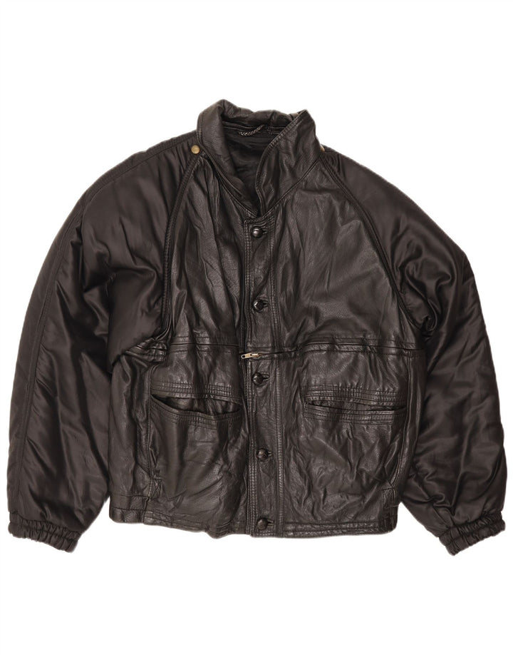 Pollini Veste en cuir pour homme UK 40 Large Noir