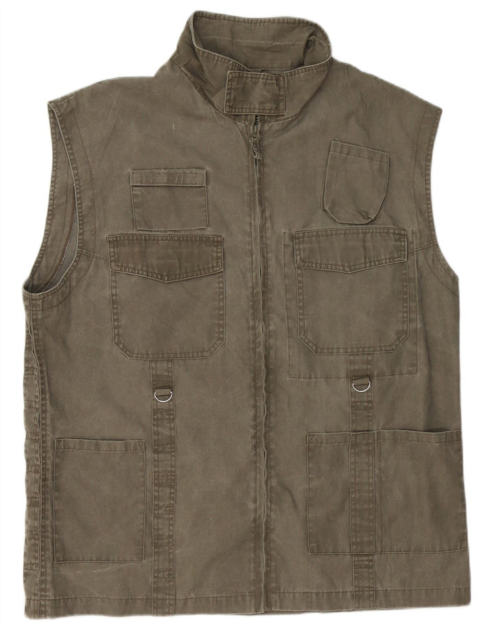 Beyond Gilet utilitaire pour homme UK 44 2XL Kaki Coton