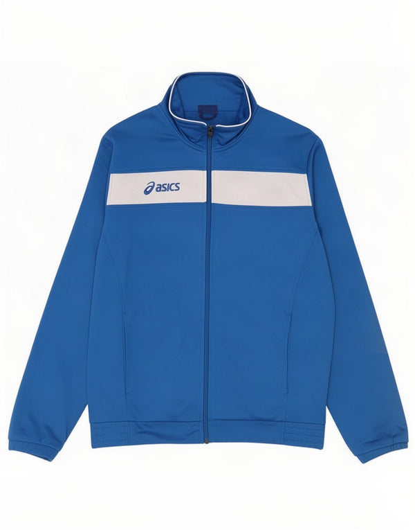 Asics Veste de Survêtement Graphique Homme Bleu Moyen Polyester Colorblock