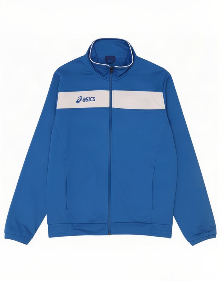 Asics Veste de Survêtement Graphique Homme Bleu Moyen Polyester Colorblock