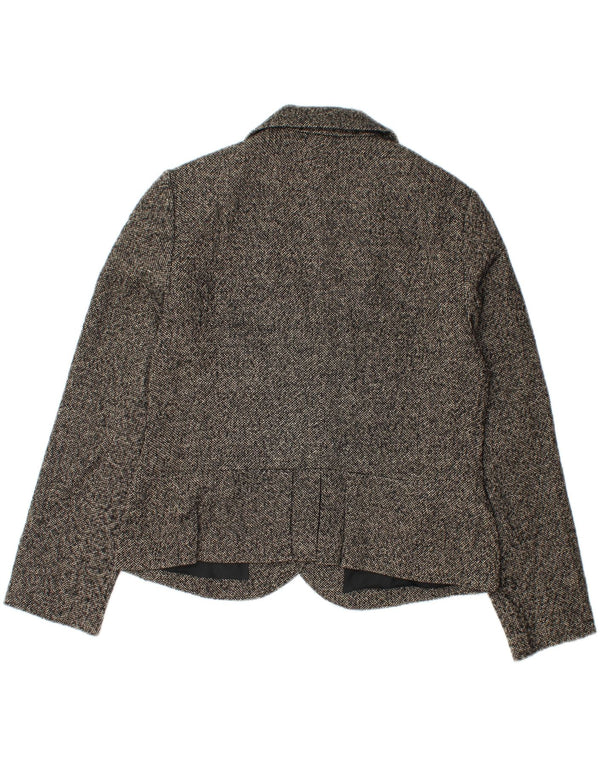 Phase Eight Veste Blazer 3 Boutons Femme UK 16 Grande Laine Mouchetée Noire