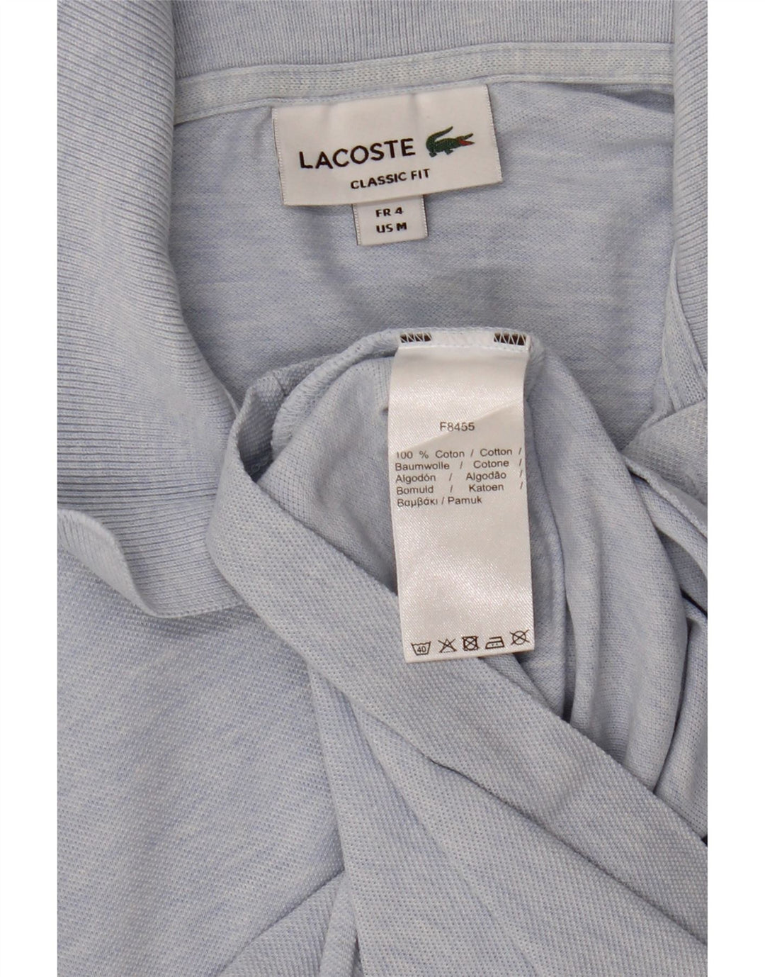 Lacoste Polo coupe classique pour homme taille 4 en coton moucheté bleu moyen