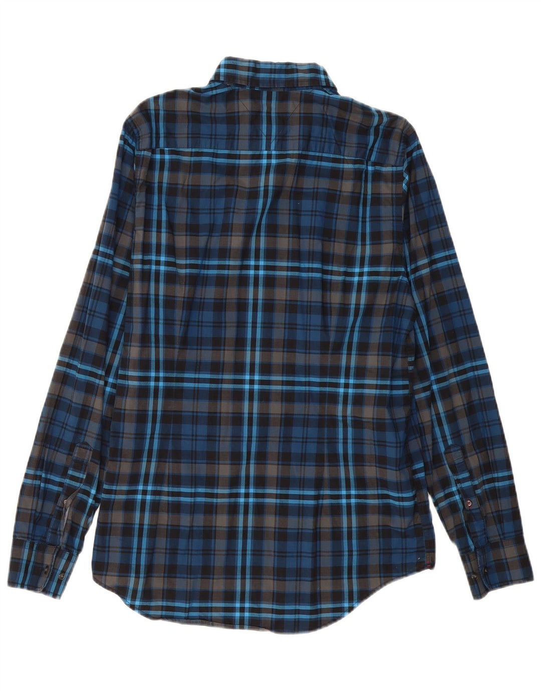 TOMMY HILFIGER Chemise Slim Fit Homme Grand Carreau Bleu Marine Coton