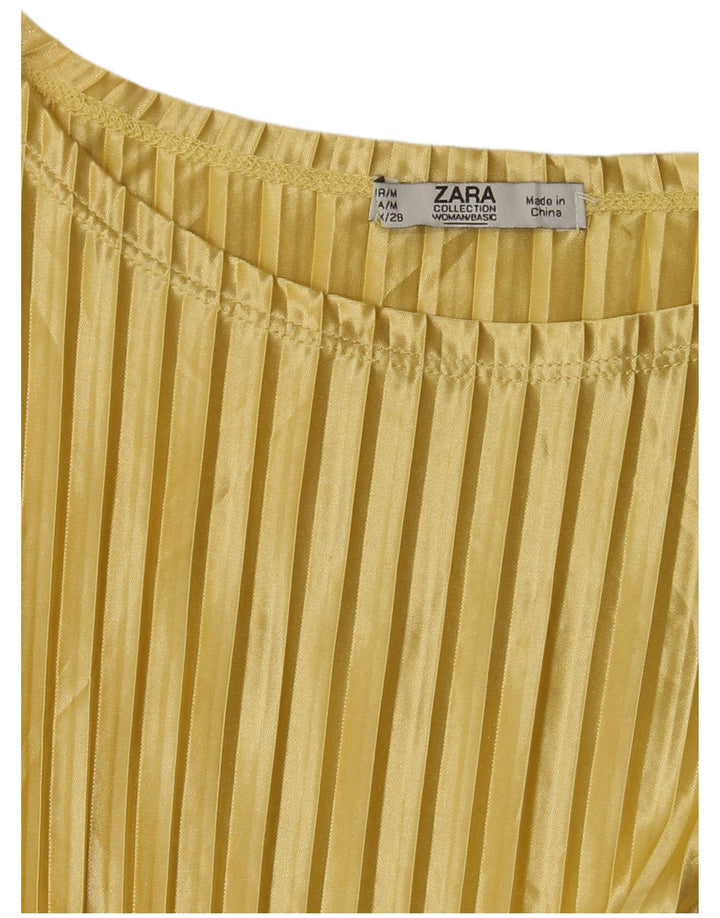 Zara Femme Chemisier Top UK 12 Jaune Moyen