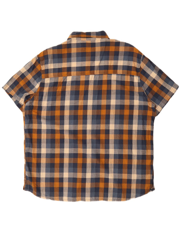 Mountain Warehouse Chemise à manches courtes pour homme en coton à carreaux multicolore 3XL